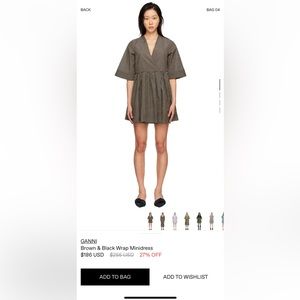 GANNI babydoll wrap dress 🤎🖤